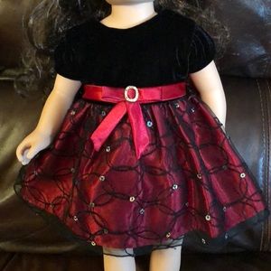 Holiday dress for Doll includes shoes